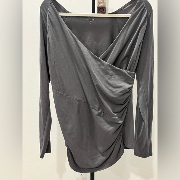 Garnet Hill Tops - Garnet Hill Charcoal Long Sleeve Maternity Top